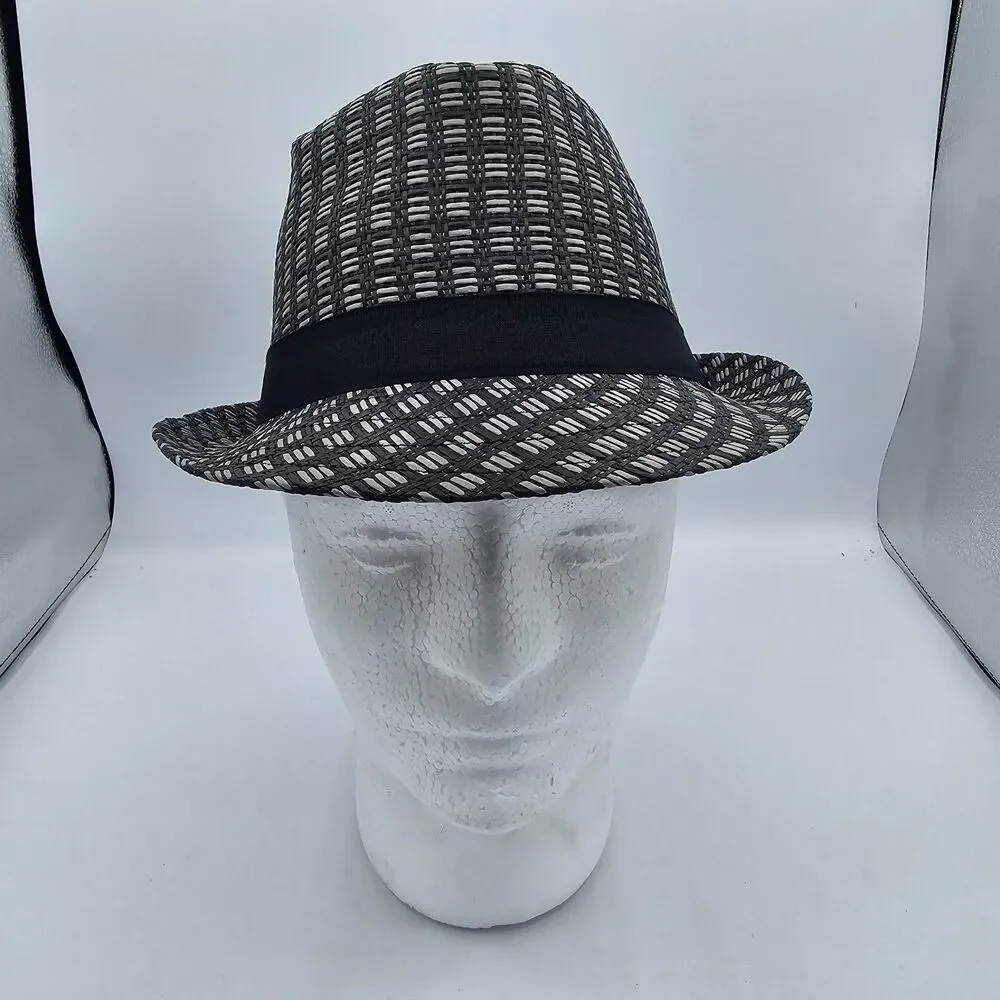 Men’s Milani Hat Designed in Italy 100% Straw Hat Size s/m Black/grey - Picture 1 of 6